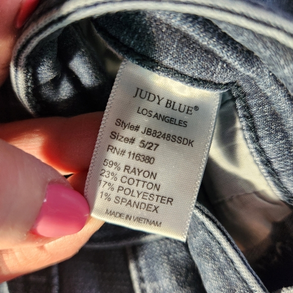 Judy Blue Dark Wash Skinny Jeans, Size 5/27 - Picture 4 of 5